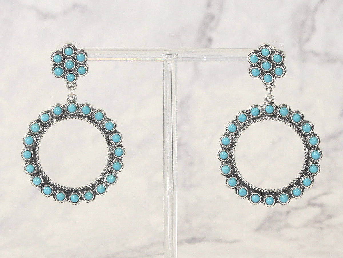 2004 R3-24 Turquoise Circle Drop Earrings