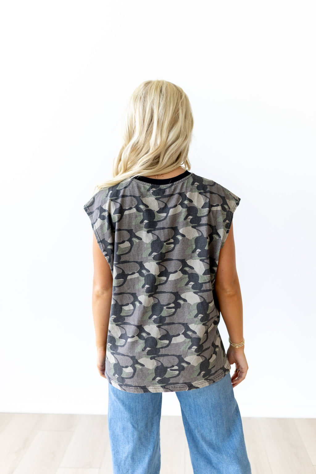 JD109 BOYFRIEND  TANK VINTAGE CAMO