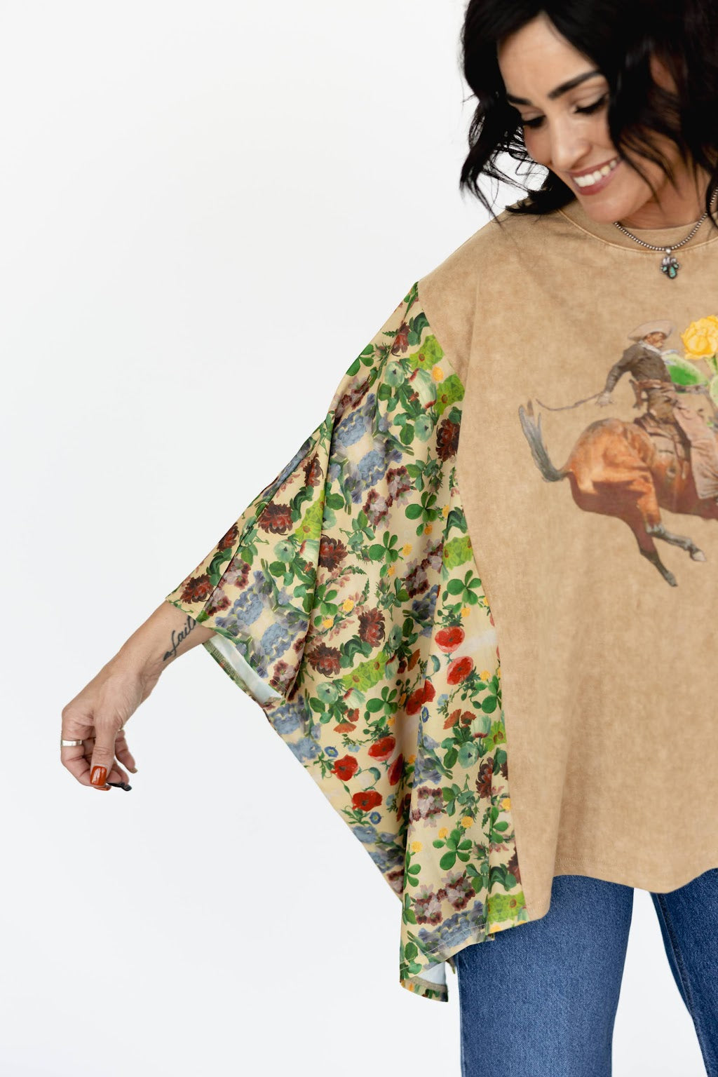 JD108 PONCHO- CACTUS COWBOY (ONE SIZE)