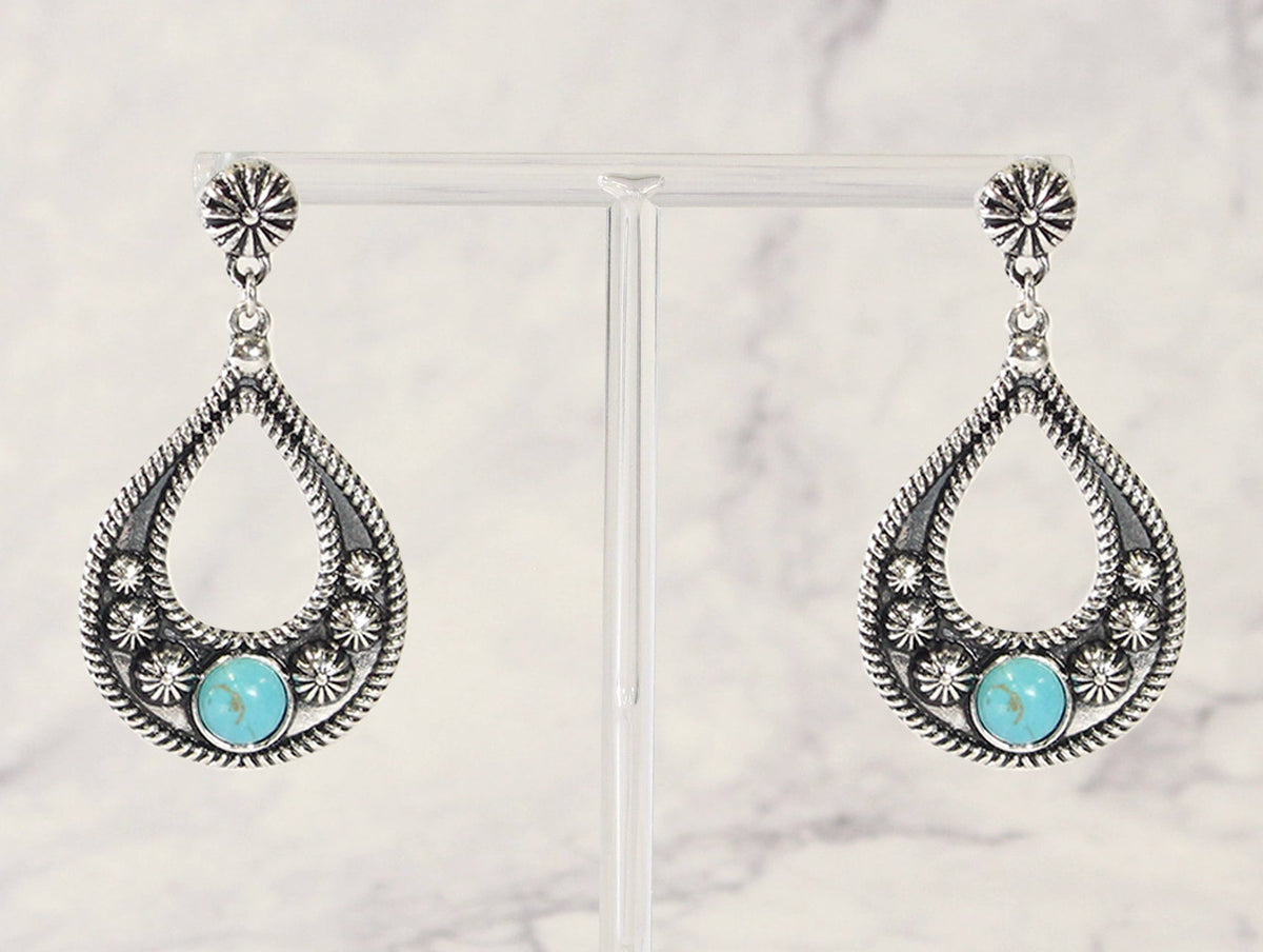 2094 R3-10 TURQUOISE DROP EARRING