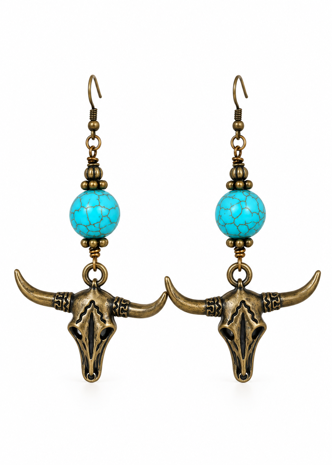 1028261 R3-50  HANDMADE LONGHORN EARRINGS